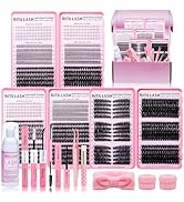 Lash Clusters Kit DIY Lash Extension Kit 3 Boxes Cluster Lashes 1930Pcs Cluster Eyelash Extension...