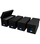 BOATISLE CD Case Holder with Handles and Lid – CD Storage Box with External Label Slots, Easy-to-...