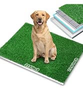Dog Grass Pee Pad with Stainless Steel Tray, Odor-Free Drainage System, Reusable Artificial Grass...