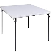 REDCAMP 34" Square Folding Card Table with Resin Top, Portable Fold in Half Small Card Tables wit...