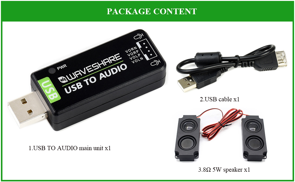 USB TO AUDIO+8O 5W speaker