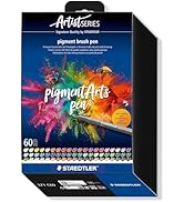 STAEDTLER Pigment Arts Multi Ink Brush Pen: 60 Colors, Fiber-Tip Pens With Brush Nib, Permanent, ...