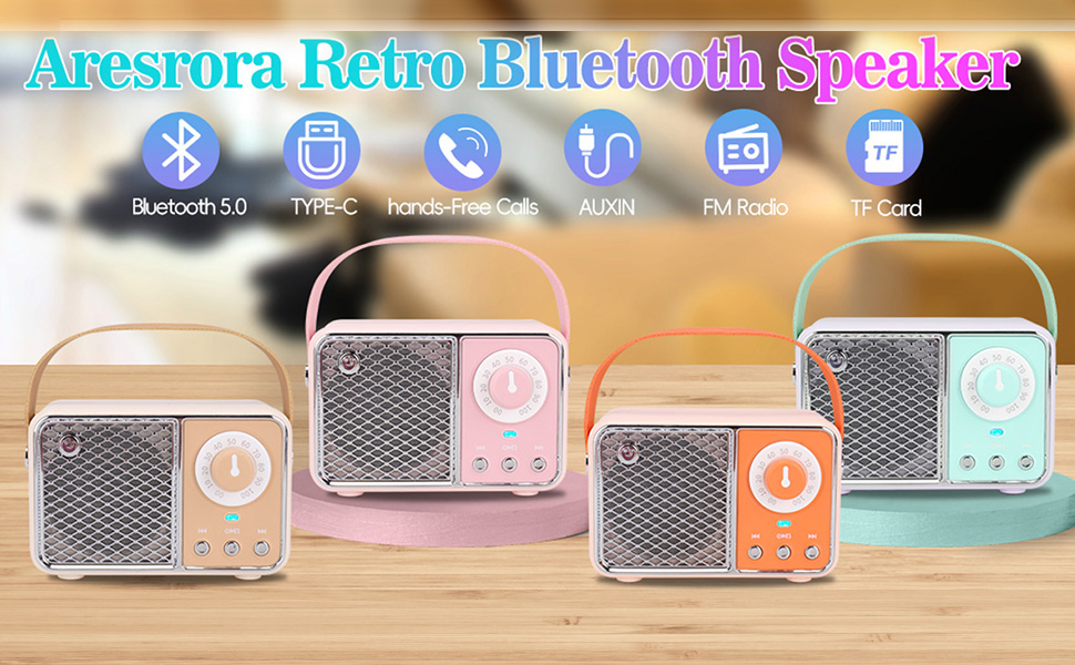 aresrora retro bluetooth speaker vintage