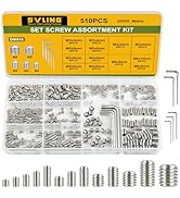 SVLING Set Screw Assortment Kit 510PCS, 13 Sizes Metric Set Screws M3 M4 M5 M6 M8 Socket Screw Ki...