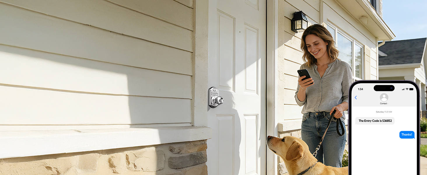This smart door lock offers one-time passcode sharing—no keys needed, as passcodes expire after use.