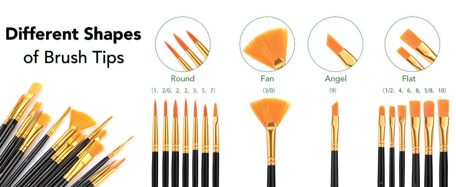 acrylic paint brush set