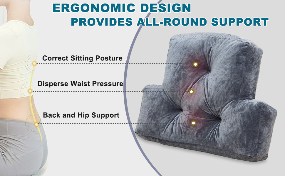 Ergonomic design provides back, waist and hip support, relieves waist pressure.