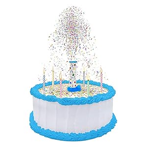 confetti candle on birthday cake