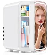 Enventor Mini Skincare Fridge Small Refrigerator for Bedroom, Beauty Fridge for Makeup with Dimma...