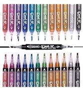 ZEYAR Dual Tip Acrylic Paint Pens 12 Metallic Colors, Board and Extra Fine Tips, Patented product...