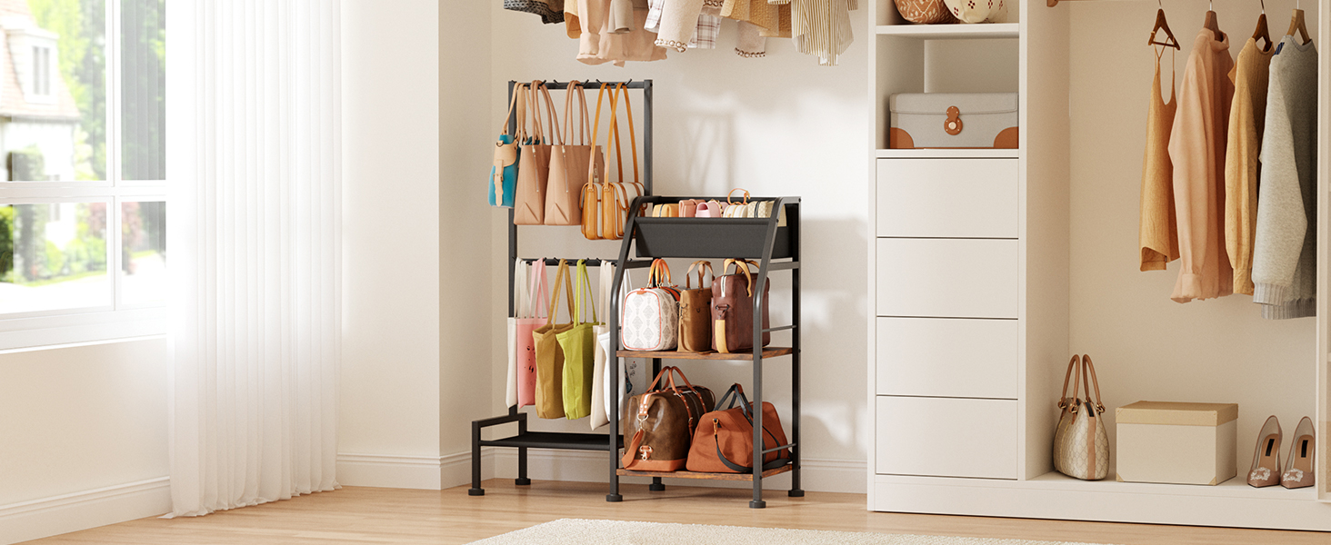 standing closet wall organizer for bedroom purse shelf organizador de carteras de mujer bag hook