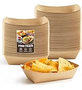ZORRITA 2 Lb Paper Food Trays - 100 Pack Disposable Nacho Trays Brown Food Boats Take Out Serving...