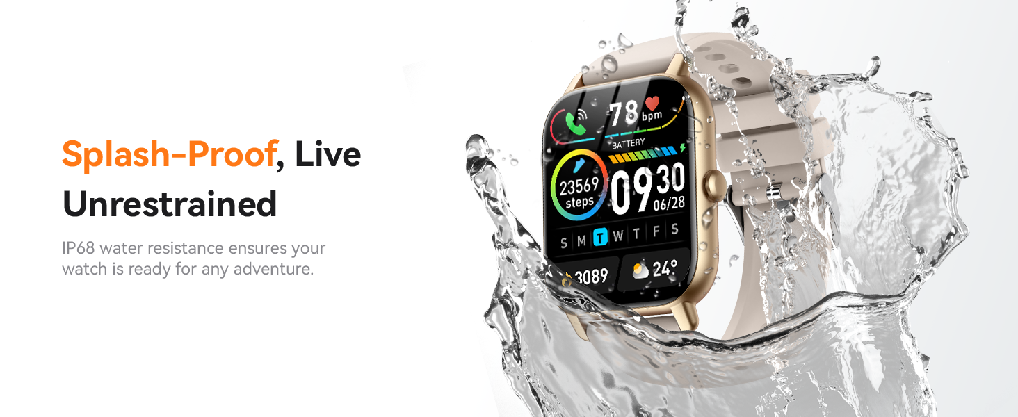 smartwatch with IP68 waterproof