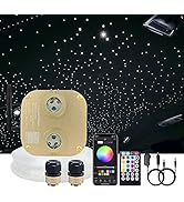 AKEPO Fiber Optic Light Kit 20W RGBW Twinkle+APP+Sound Activated Dual-Head Fiber Optic Star Ceili...