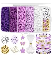 Purple Clay Beads, Purple Beads for Jewelry Making, 5000Pcs Heishi Beads for Friendship Bracelets...