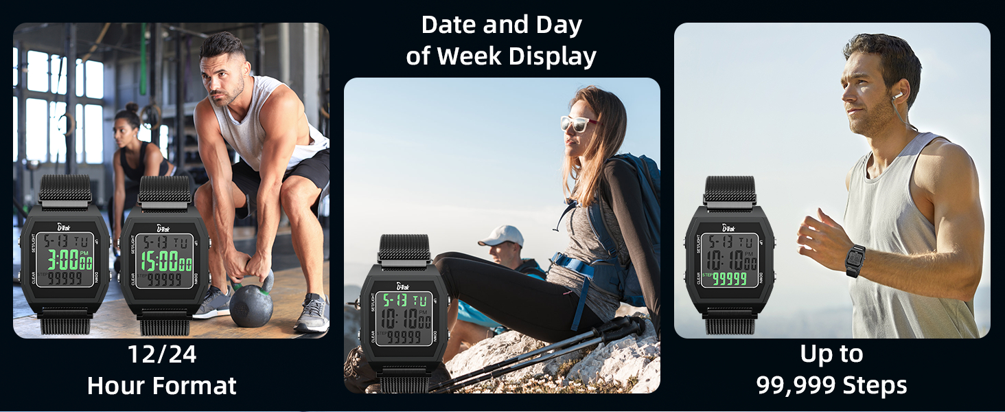 U-Trak 3D Pedometer Watches for Walking
