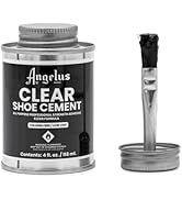 Angelus Clear Shoe Cement - 4 oz Professional-Strength Glue Quick Drying Contact Adhesive for Lea...