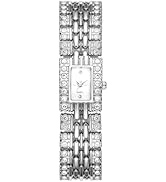 JewelryWe Women's Square Iced-Out Watch - Hip Hop Gold Bling Analog Quartz Full Diamond Elegant W...