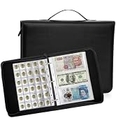 Jucoan Coin Collection Album, 310 Pockets Coin and Currency Collecting Album with Zipper and Hand...