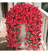 Besteek Artificial Bougainvillea Flowers Plants for Outdoors Decoration, 2 Pcs Faux Silk Flowers ...