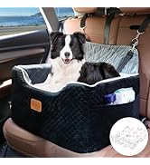 AlfaTok Memory Foam Booster Dog Car Seat Medium Dogs, Elevated Pet Car Seat Under 45 LBS, Detacha...