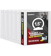 Comix Sturdy 1.5 inch Round Ring View Binder, Basic 1-1/2 inch 3 Ring Binder 300-Sheet Capacity, ...