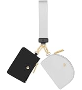 Hovmwey Keychain Wallet, Detachable Dual Pouch Wristlet Wallets for Women Men, Portable Mini Zip ...