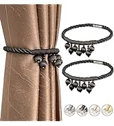 Fenghuangwu Magnetic Curtain Tiebacks Hand Woven Cord Bead Tassel Curtain Ties Outdoor Decorative...