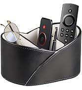 YAPISHI Leather Remote Control Holder for Table,TV Remotes Caddy 3 Grid Desk Organizer and Access...
