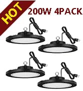 LEDMO LED Shop Lights Super Bright Gym Lighting LED High Bay Light 200W (Eqv. 800W WH/HPD)5000K A...