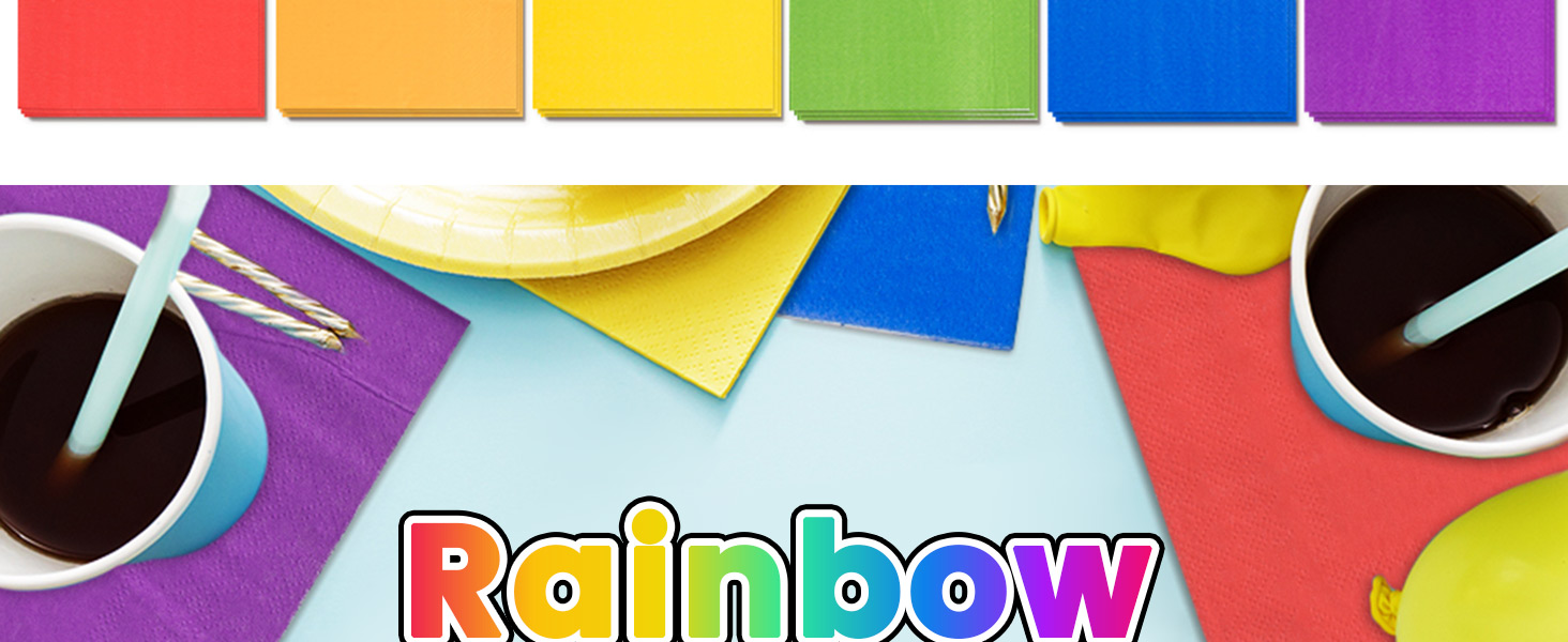 Rainbow Cocktail Napkin