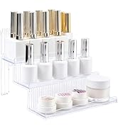 BQAN 3-Tier Nail Polish Organizer Small Clear Acrylic Display Rack | Durable 3Mm Acrylic | Easy A...