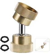 Hibbent Garden Hose Adapter, 3/4 Inch Swivel Brass Garden Hose Protector, Dual Rotation Female to...