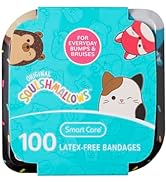 Smart Care Squishmallow Latex-Free Bandages, Assorted Bandages with Tin Case, 100CT
