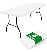 Moosfor Spandex 6 Foot Rectangle Table Cloth 4 Pack, Elastic Fitted Tablecloths for Picnic, Stret...