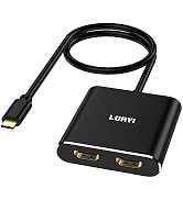Loryi USB C to Dual HDMI Adapter 4K@60Hz, Dual HDMI Splitter, Supports Extended Mode, HDMI Cable ...