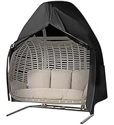 MEKOTRIN Egg Chair Cover Outdoor 90'', Waterproof Double Seat Hanging Rocking Chair Cover for Pat...