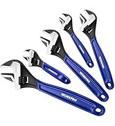WORKPRO 5 PCS Adjustable Wrench Set, 4", 6", 8", 10" 12" Wide Jaw Wrenches | Cr-V Steel Wrenches ...