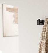 GWAAZXGZ Black Wall Mounted Coat Rack – 5 T-Shaped Pegs for Hats, Bags & Towels, Heavy-Duty Metal...