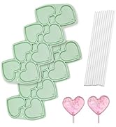 QELEG 2pcs Silicone Sucker Molds with 100 Paper Sticks, Silicone Chocolate Molds Great for Hard C...