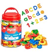 JoyCat Magnetic Letters Numbers Alphabet ABC 123 Fridge Magnets, 78 Pcs | Plastic colorful magnet...