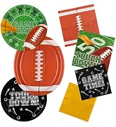 Football Party Supplies Kit for 48 Guests - Includes Large 12.5in Plates, Dessert Plates and Napk...