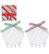 Dog Paw Print Kit Keepsake - Set of 2 Clay Pet Paw Print Impression Kit Ornament, Dog for Pet Dog...