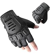 ZUNE LOTOO Fingerless Tactical Gloves Men with TPR Impact Protection & EVA Palm Padded, Half Fing...