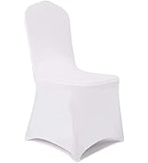 bricia 12 PCS White Stretch Spandex Chair Slipcovers, Dining Room Chair Covers Stretch Chair Slip...