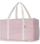LHZK Standing Extra Large Utility Tote Bag with Metal Wire Frame and the Sides Rinforced, Large C...