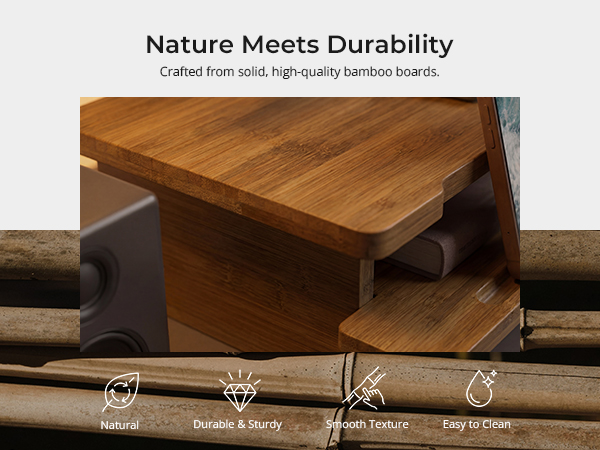 bamboo computer monitor stand for desk