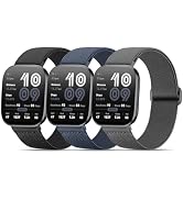Kollody 3 Pack Nylon Elastic Watchband Compatible with Amazfit Bip 6/5/Active Max/Balance 2/1,22m...