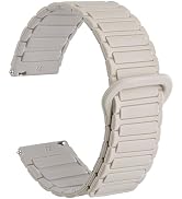 WOCCI Magnetic Silicone Watch Bands, Tactile Ridged Texture, Quick Release, Compatible Watch Lug ...
