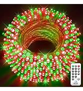 KNONEW 502ft Christmas Lights Outdoor Red and Green 1500 LED String Light with Remote Control 8 M...